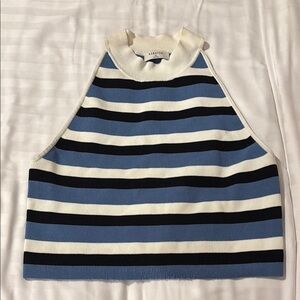 Babaton Aritzia Striped sculpt knit Sleeveless halter top XL